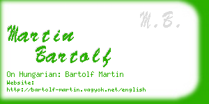 martin bartolf business card